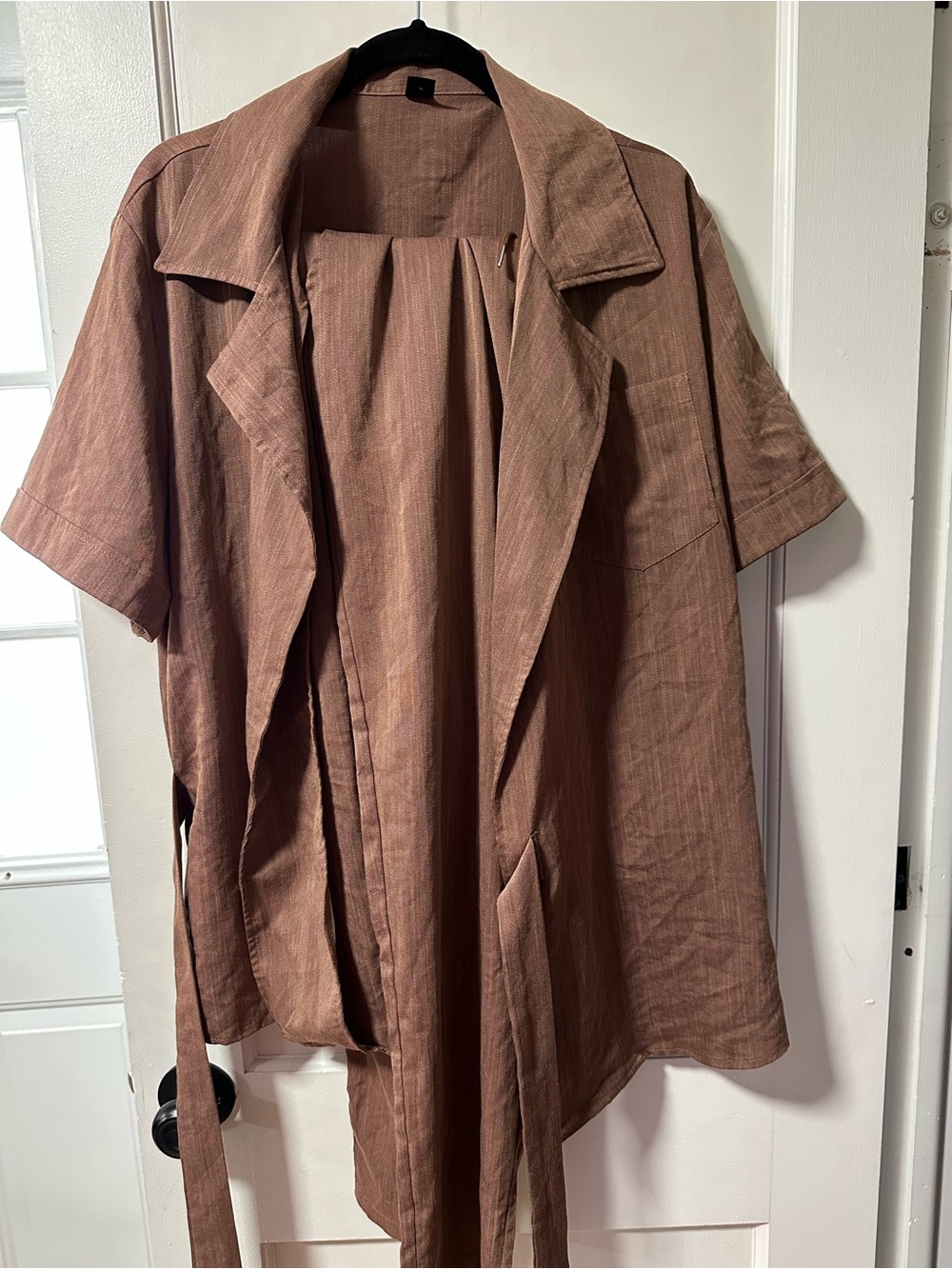 SHEIN Brown Short-Sleeve Matching Set